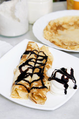 crepes and pancakes freshly made chocolate
