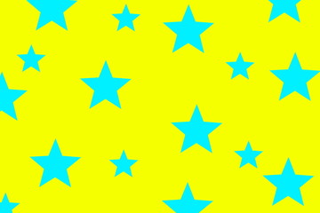 Illustration of cyan stars on a yellow background