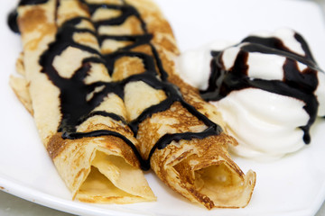 crepes and pancakes freshly made chocolate