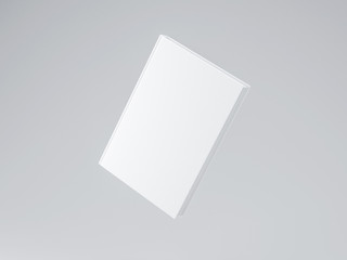 White blank Book Mockup with hard cover. 3d rendering