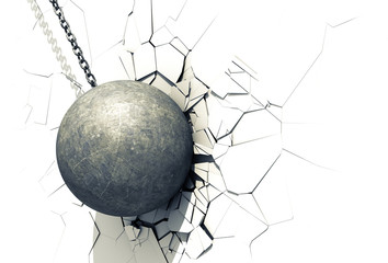 Wrecking Ball Shattering The White Wall - 141966816