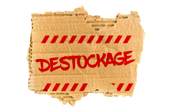 Piece of Cardboard Isolated with Destockage