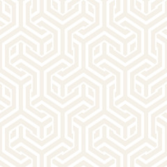 Vector Seamless Interlacing Lines Pattern. Repeating Geometric Background With Hexagonal Lattice.