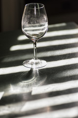 Empty glass on a table