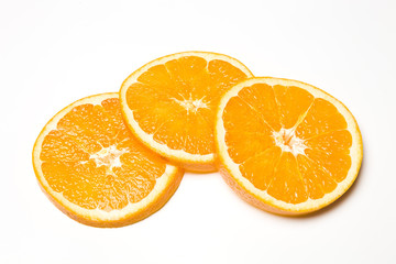 Orange Slices on a White Background