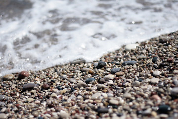 The pebbles on the beach