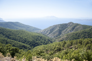 Fototapeta na wymiar Mountain View of Rhodes, Greece