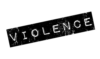 Violence rubber stamp. Grunge design with dust scratches. Effects can be easily removed for a clean, crisp look. Color is easily changed.