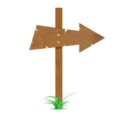 Wooden arrow sign