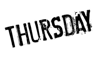 Thursday rubber stamp. Grunge design with dust scratches. Effects can be easily removed for a clean, crisp look. Color is easily changed.