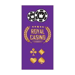 Casino poster with poker play chips