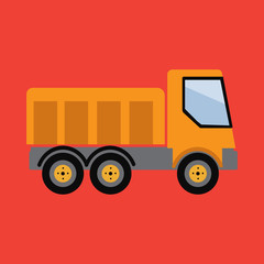 Tipper truck illustration in flat style vector icon