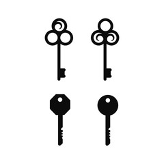 Key icon. Key symbol in flat style