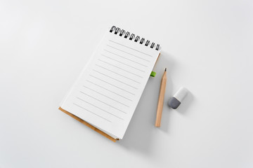 Notebook on a white background