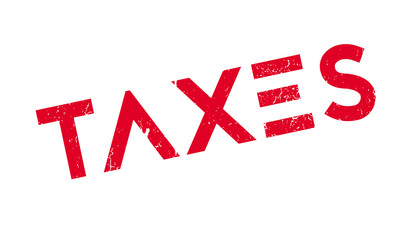 Taxes rubber stamp. Grunge design with dust scratches. Effects can be easily removed for a clean, crisp look. Color is easily changed.