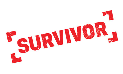 Survivor rubber stamp. Grunge design with dust scratches. Effects can be easily removed for a clean, crisp look. Color is easily changed.
