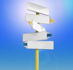 Signpost against the blue sky © Carpentry