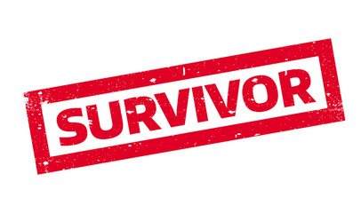Survivor rubber stamp. Grunge design with dust scratches. Effects can be easily removed for a clean, crisp look. Color is easily changed.