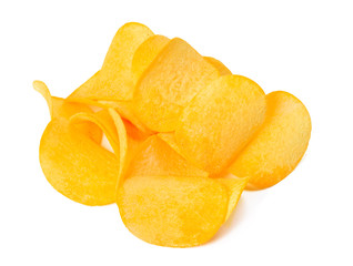potato chips isolated on white background