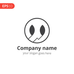 Logo circle vector design. Abstract lines in the circle identity icon for company or brand. Grey color emblem on isolated white background.