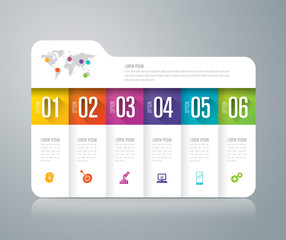 Folder infographics design vector and business icons with  options.
