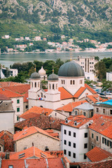 Church The Orthodox Church of St. Nicholas of Kotor, Montenegro, Kotor Bay, the Balkans, the Adriatic Sea.