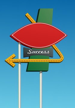 electric sign with copy space in fifties style