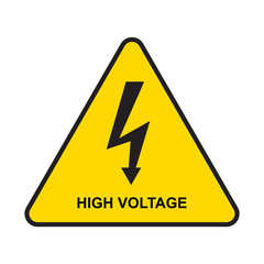 caution high voltage sign  isolated vector