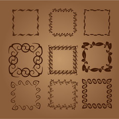 Flora calligraphy vector set