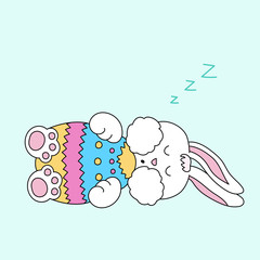 Sleeping Easter bunny with egg