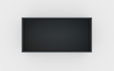 black plastic box tray top view