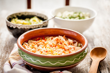 Meat and vegetable salad