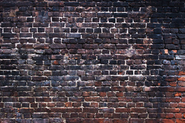 Black brick texture, dark background wall