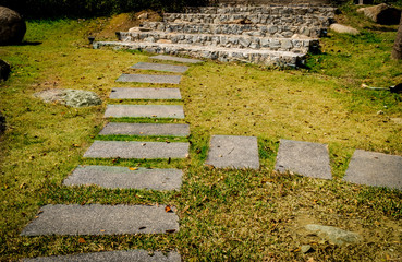 Concrete block Pathway in park