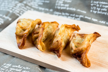 Chinese food Fried dumplings on plate
