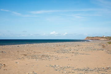Sandy Beach and pier Ramsey Isle of Man