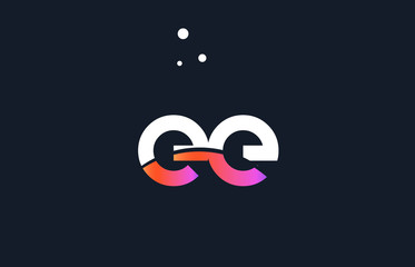 ee e e  pink purple white blue alphabet letter logo icon template