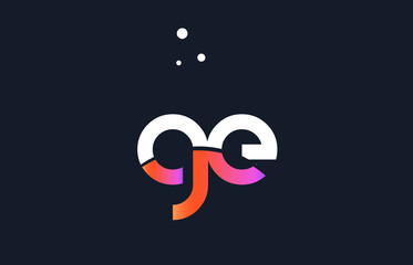 Obraz premium ge g e pink purple white blue alphabet letter logo icon template