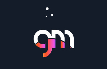 gm g m pink purple white blue alphabet letter logo icon template