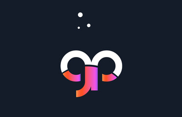 gp g p  pink purple white blue alphabet letter logo icon template