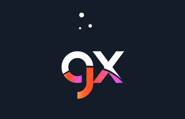 gx g x  pink purple white blue alphabet letter logo icon template