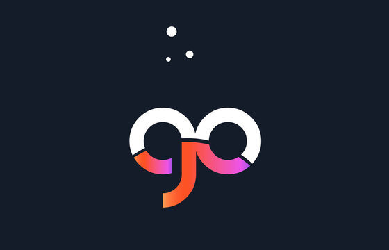 go g o  pink purple white blue alphabet letter logo icon template