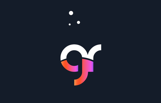 gr g r  pink purple white blue alphabet letter logo icon template