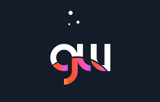 gw g w  pink purple white blue alphabet letter logo icon template