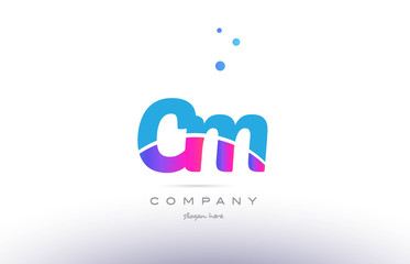 cm c m  pink blue white modern alphabet letter logo icon template
