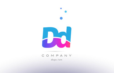 dd d d  pink blue white modern alphabet letter logo icon template