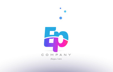 ep e p  pink blue white modern alphabet letter logo icon template