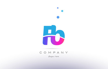 fb f b  pink blue white modern alphabet letter logo icon template