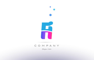 fi f i  pink blue white modern alphabet letter logo icon template