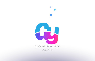 gy g y  pink blue white modern alphabet letter logo icon template